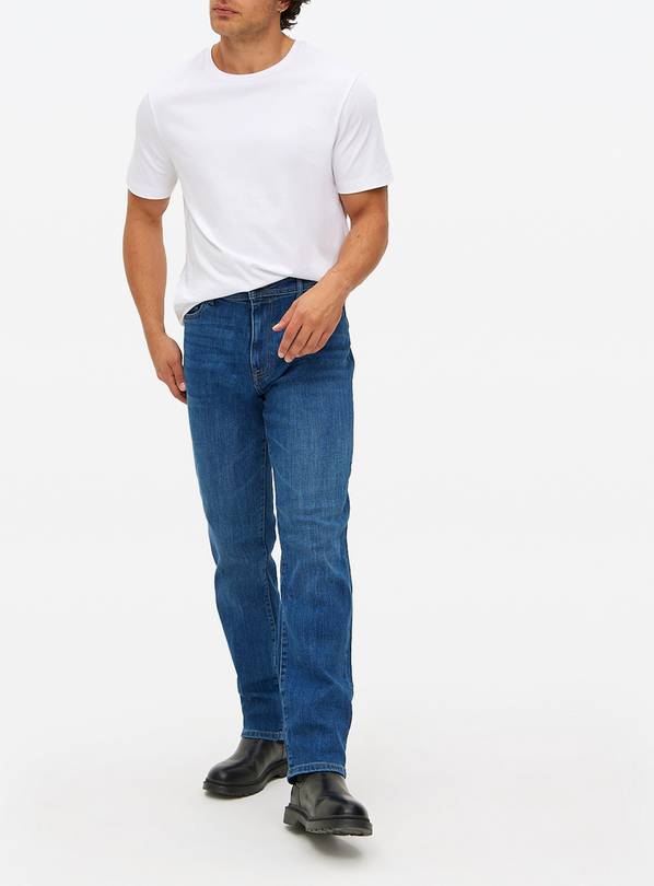 Mid Wash COOLMAX® Blend Slim Fit Denim Jeans  42R